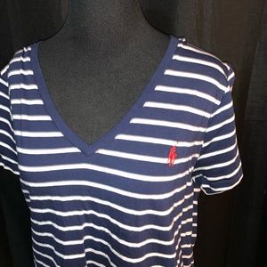 Stripped Polo Ralph Lauren Women’s V-Neck Tee XL